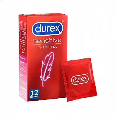 Durex Sensitive Προφυλακτικά Λεπτά για Μεγαλύτερη Ευαισθησία, 12τεμ